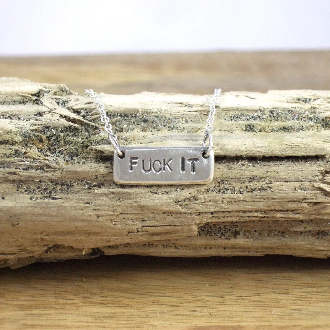 SPELL IT LIKE IT IS - FUCK IT Necklace in Recycled Sterling Silver