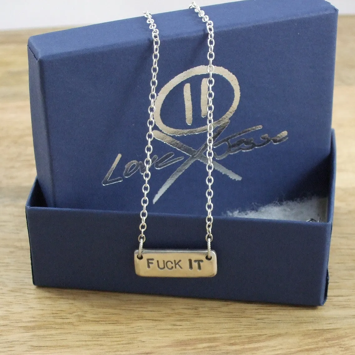 SPELL IT LIKE IT IS - FUCK IT Necklace in Recycled Sterling Silver