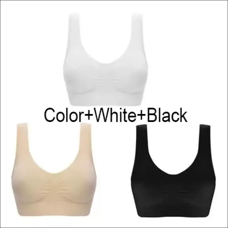 Sports bra plus size set - seamless, comfort soft, fitness yoga tops | 3pcs
