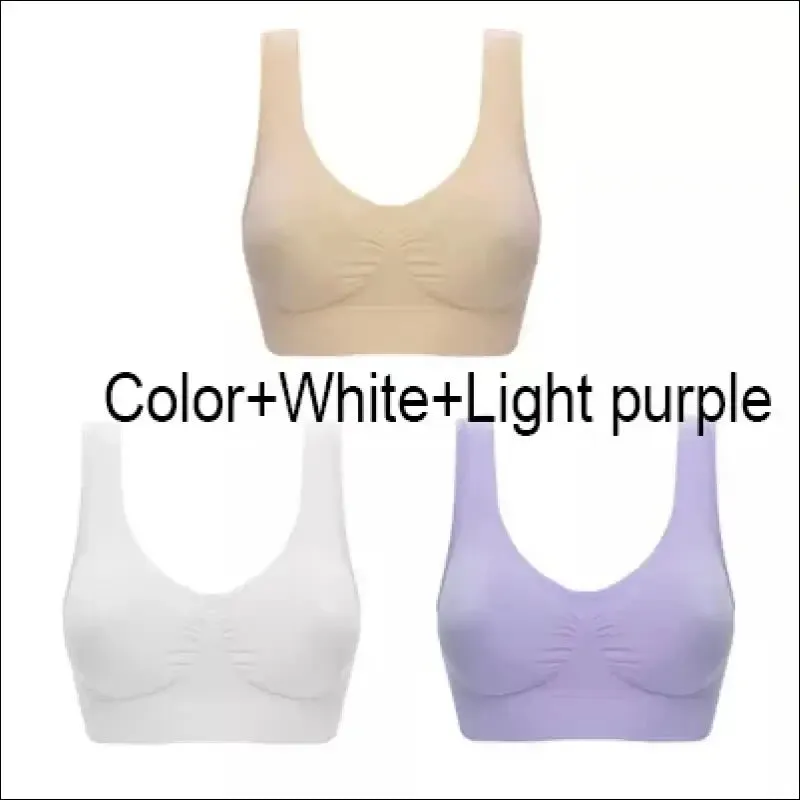 Sports bra plus size set - seamless, comfort soft, fitness yoga tops | 3pcs