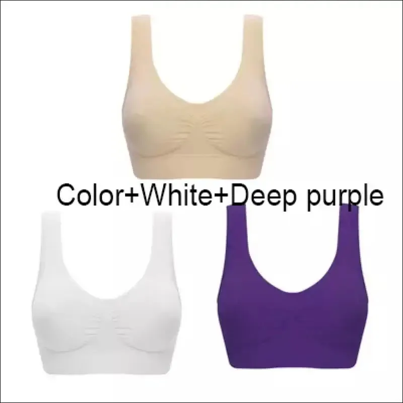 Sports bra plus size set - seamless, comfort soft, fitness yoga tops | 3pcs