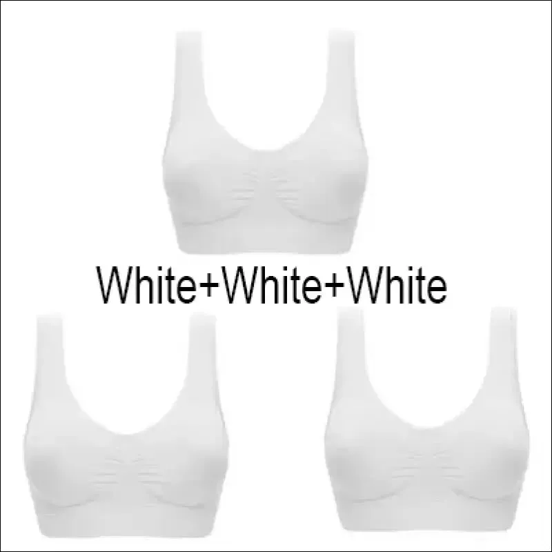 Sports bra plus size set - seamless, comfort soft, fitness yoga tops | 3pcs