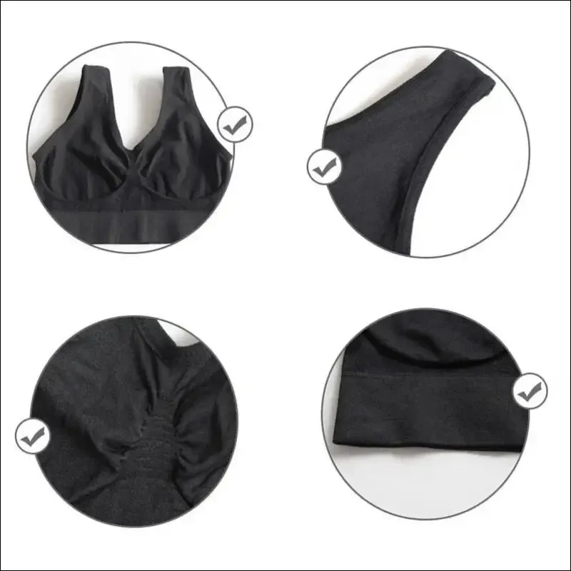 Sports bra plus size set - seamless, comfort soft, fitness yoga tops | 3pcs