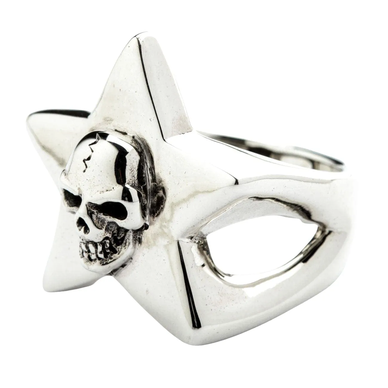 Star Skull Sterling Silver Ring