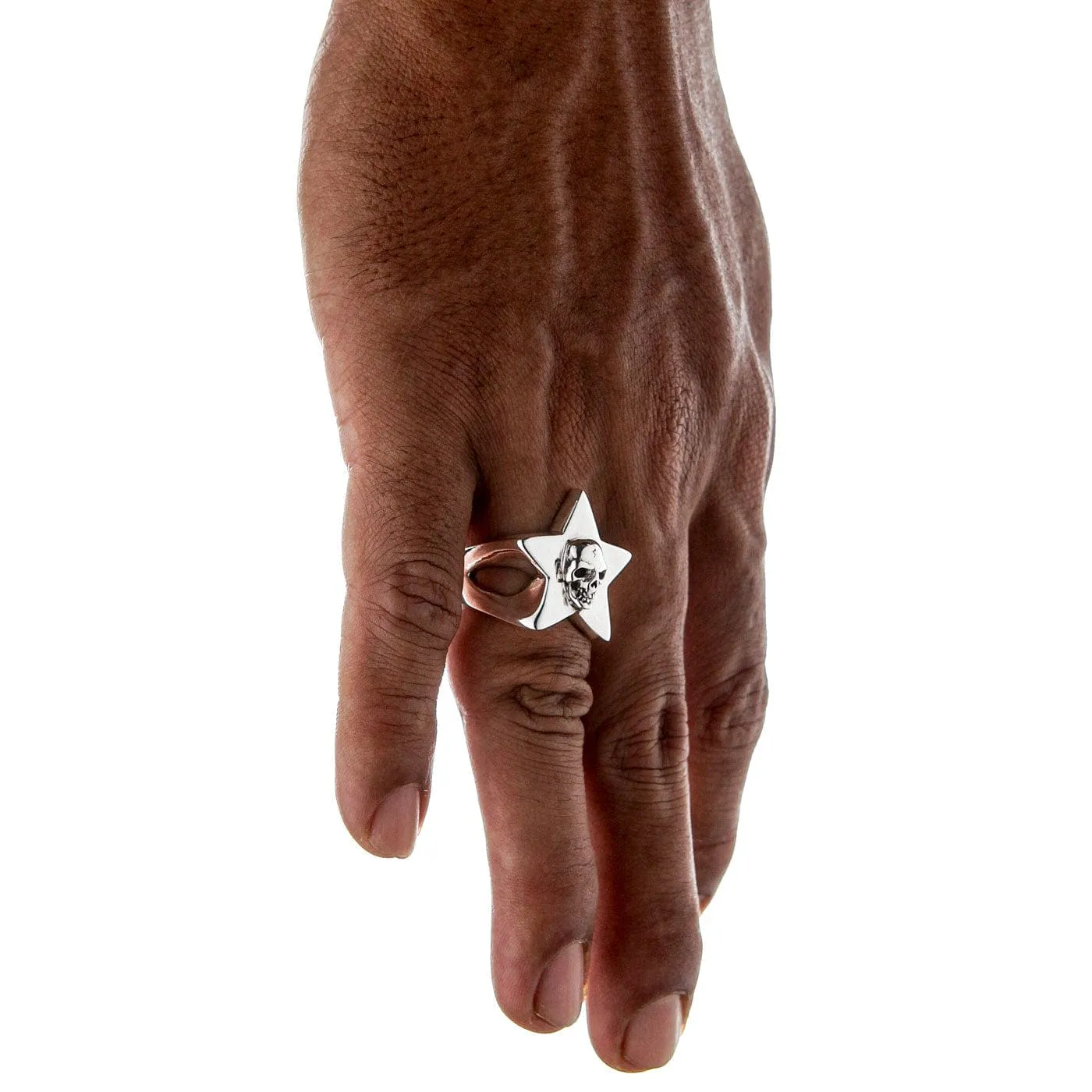 Star Skull Sterling Silver Ring