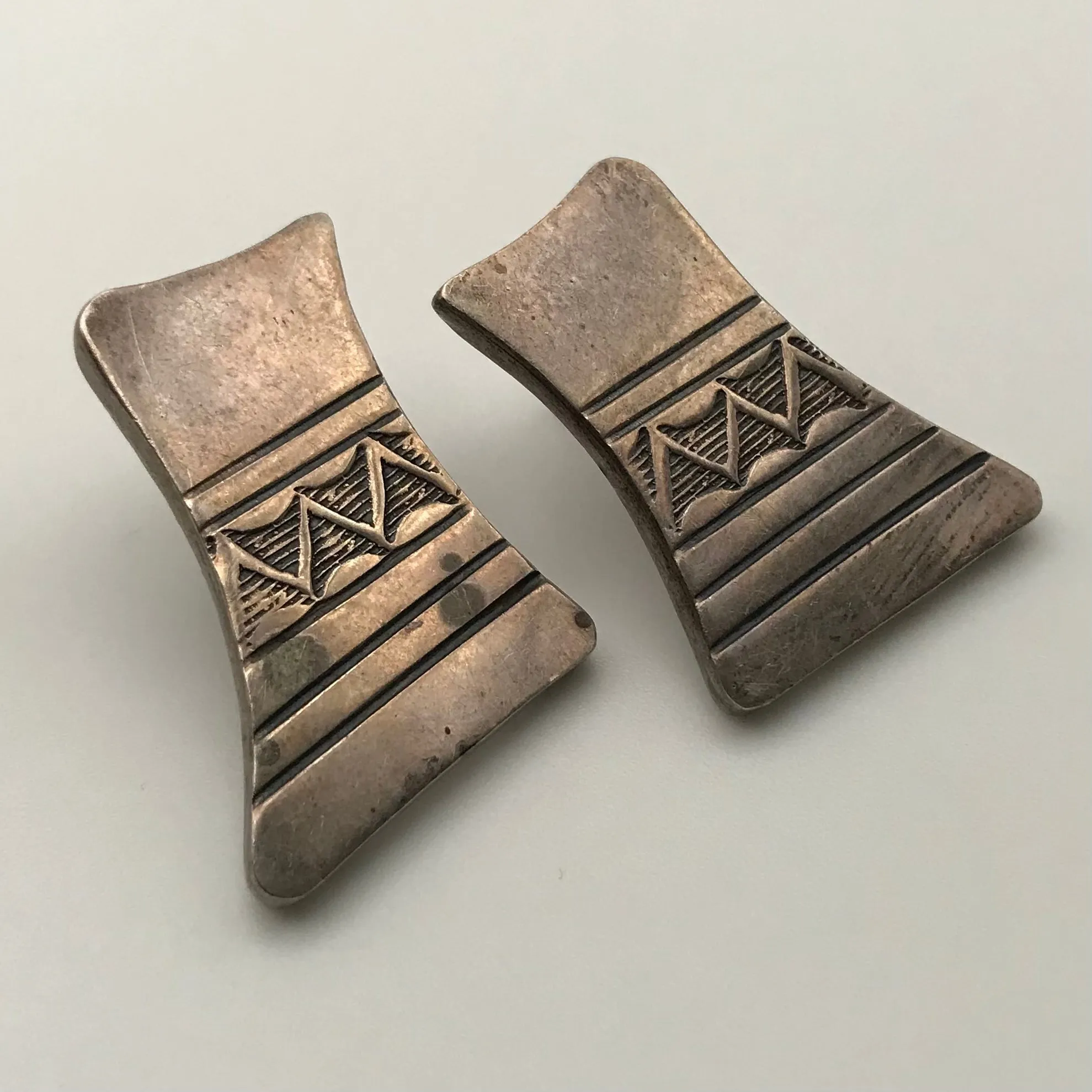 sterling silver stamped all silver post earrings ***AS IS***