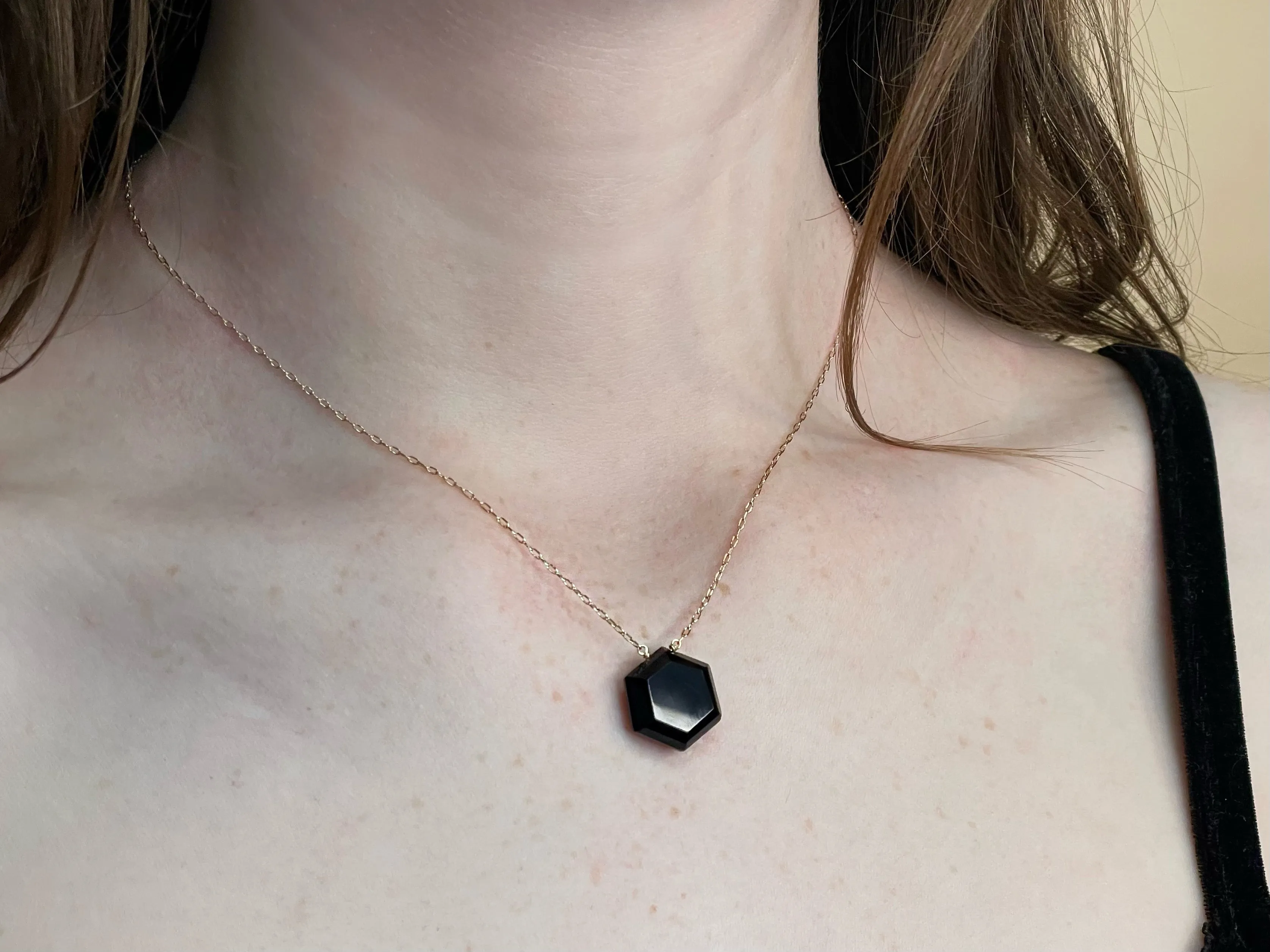 Stone Hexagon Necklace