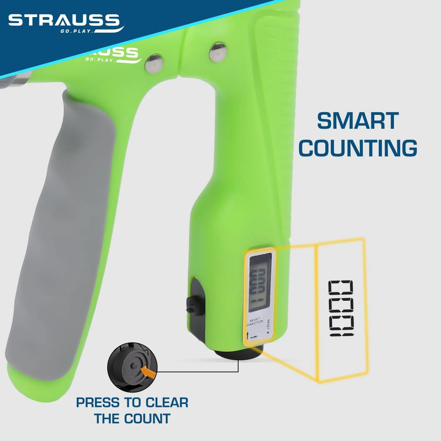 Strauss A-Shape Hand Grip | Adjustable Resistance (10KG -100KG) | Hand/Power Gripper for Home & Gym Workouts | Perfect for Finger & Forearm Hand Exercises & Strength Building for Men & Women (Green)