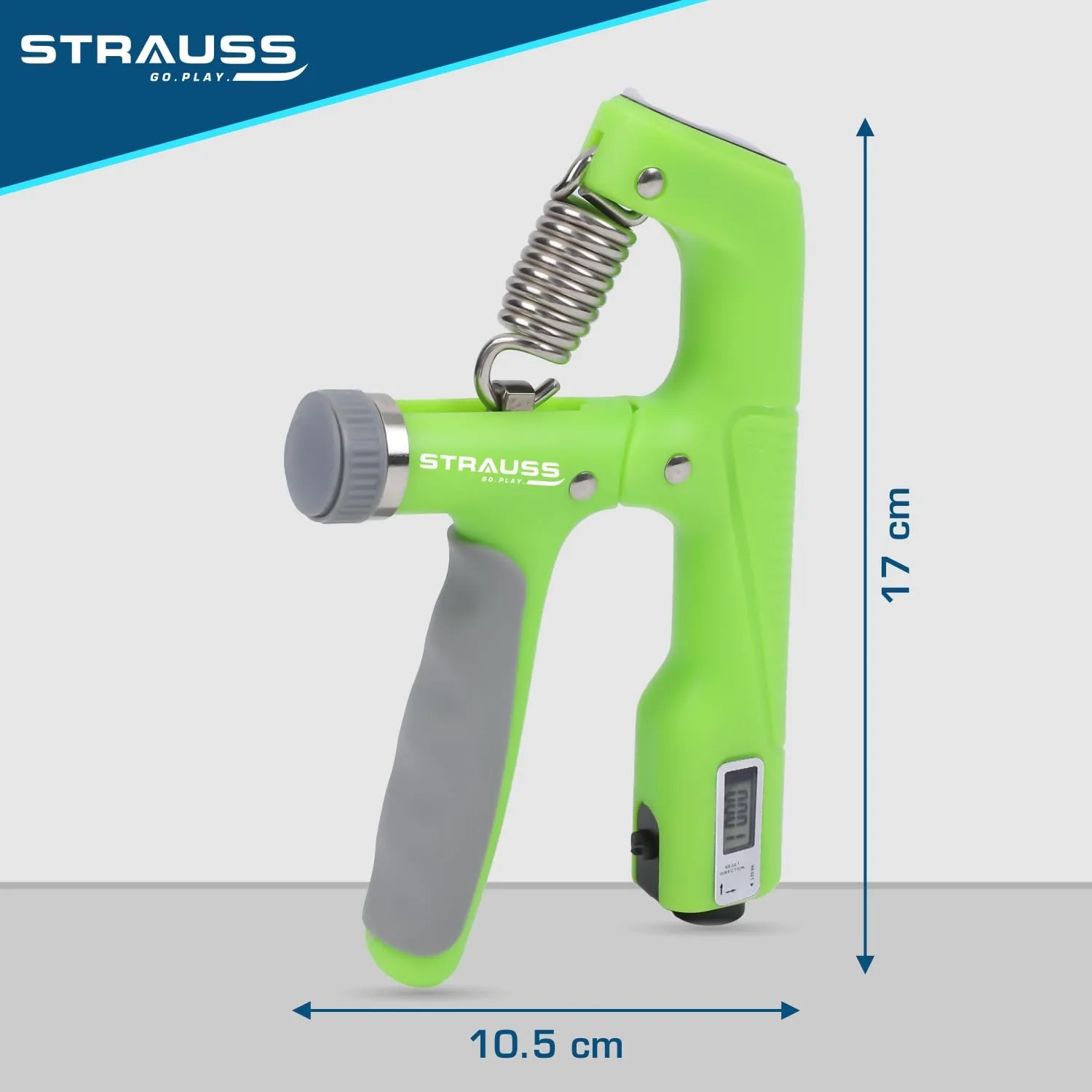 Strauss A-Shape Hand Grip | Adjustable Resistance (10KG -100KG) | Hand/Power Gripper for Home & Gym Workouts | Perfect for Finger & Forearm Hand Exercises & Strength Building for Men & Women (Green)