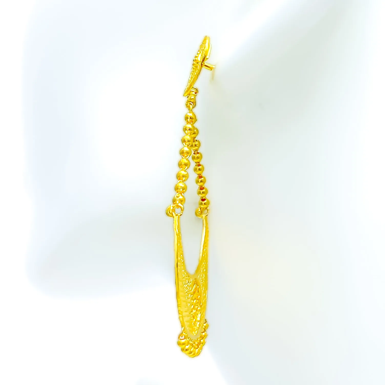 Striking Beaded 22k Gold  Hanging Earrings