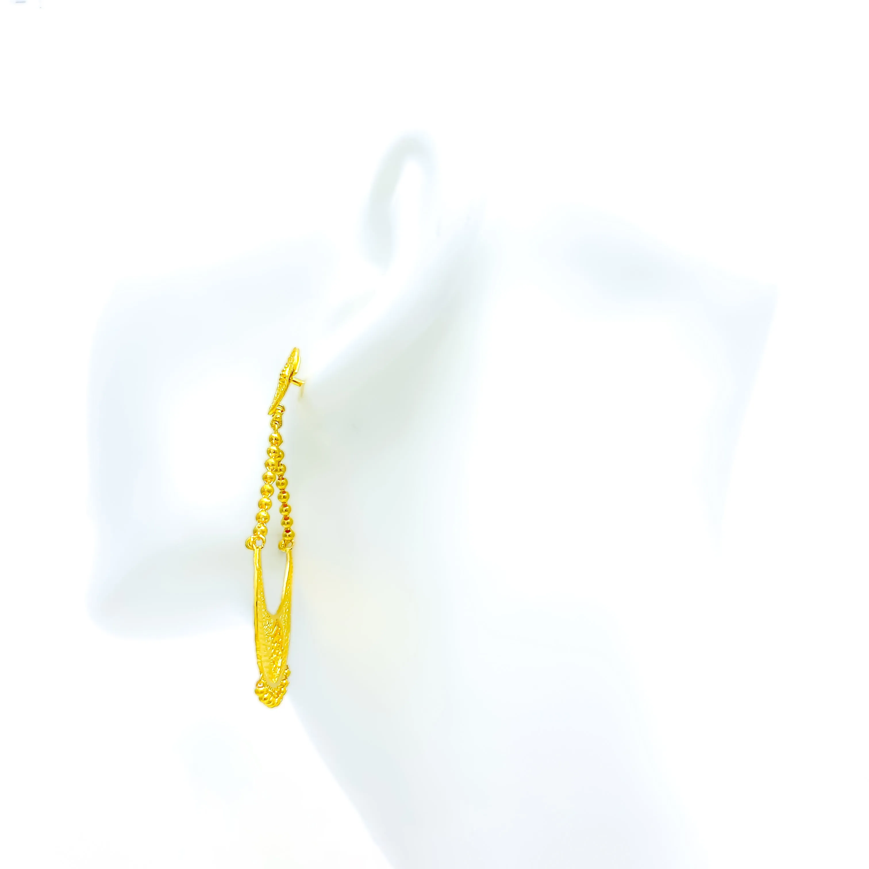 Striking Beaded 22k Gold  Hanging Earrings