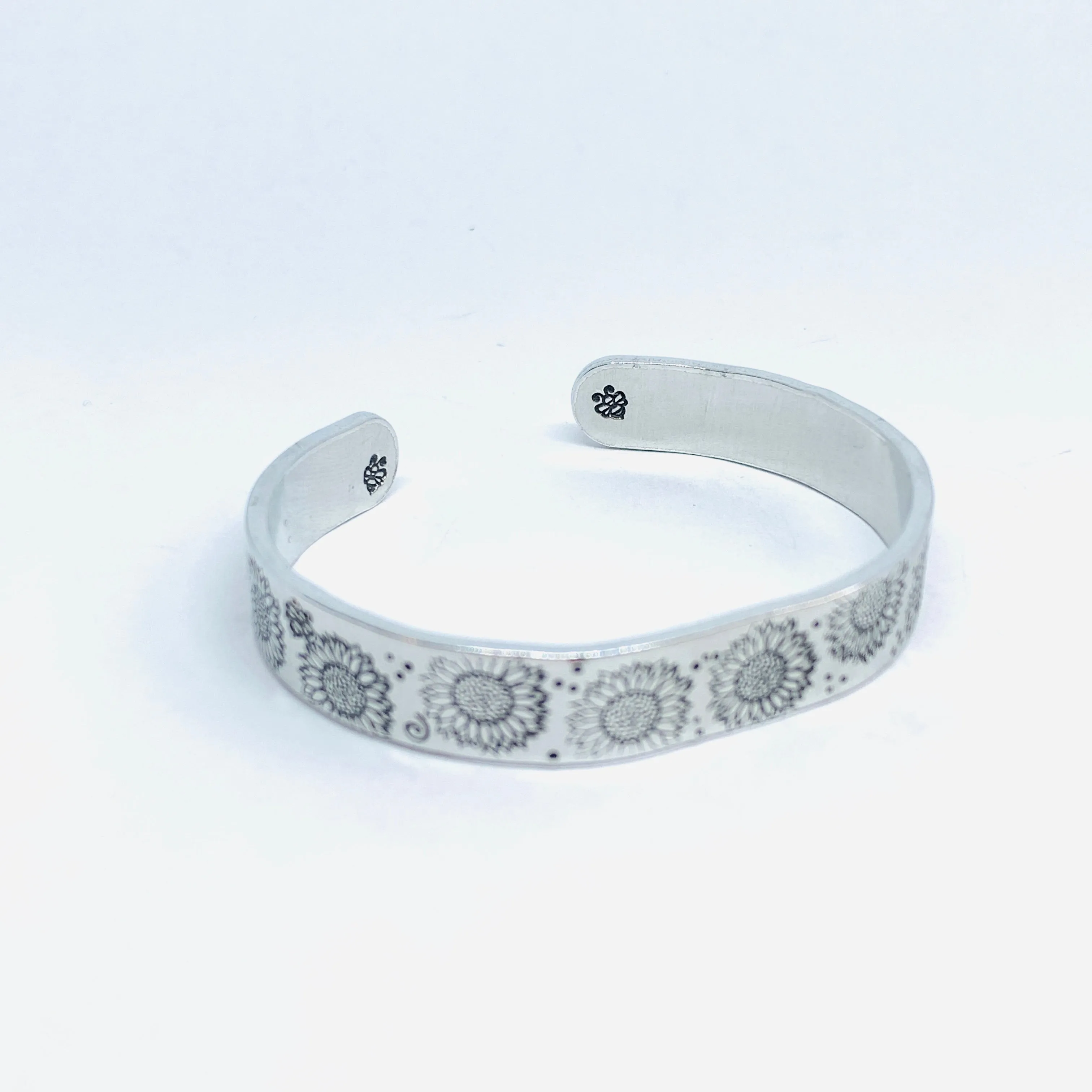 Sunflowers - Hand Stamped Cuff Bracelet