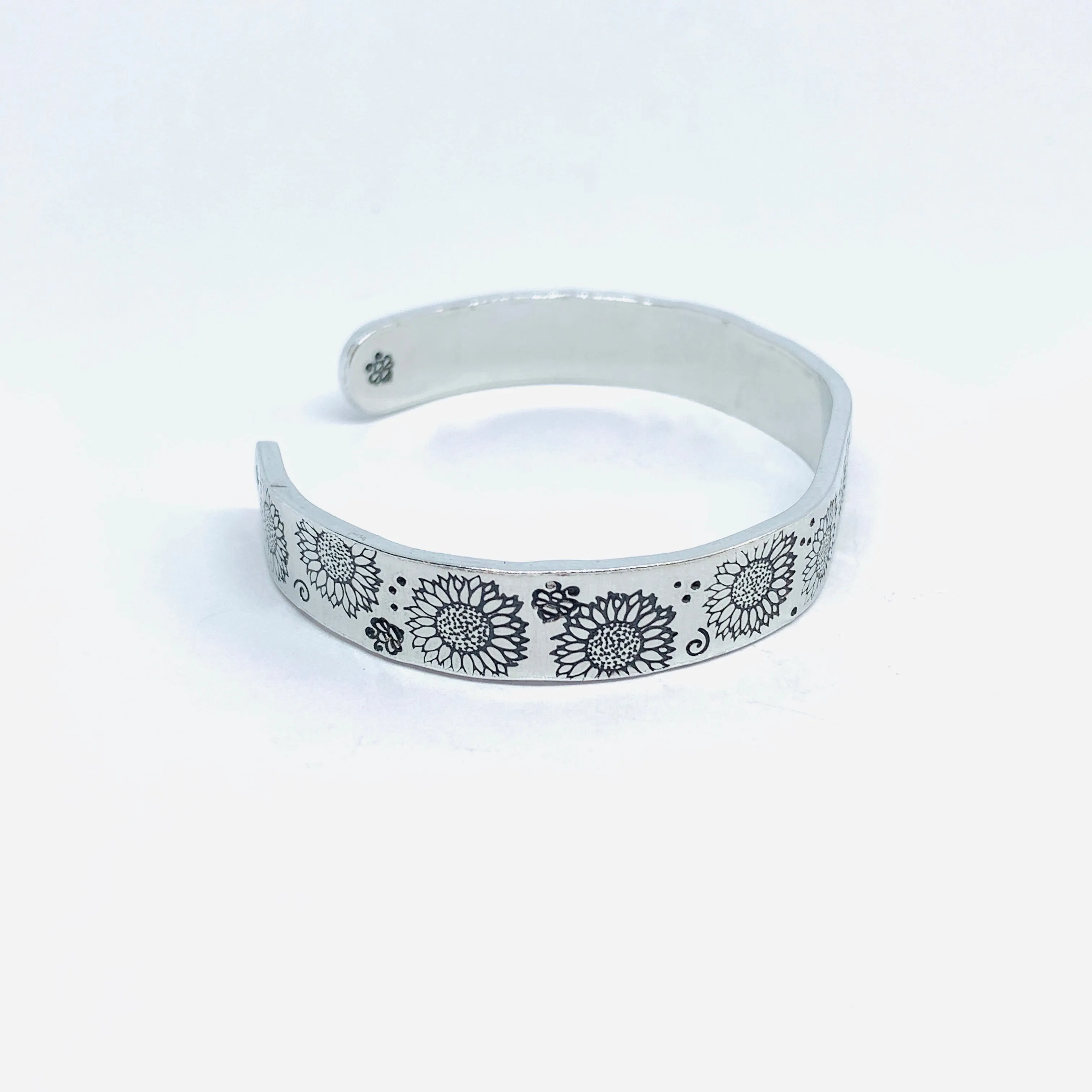 Sunflowers - Hand Stamped Cuff Bracelet