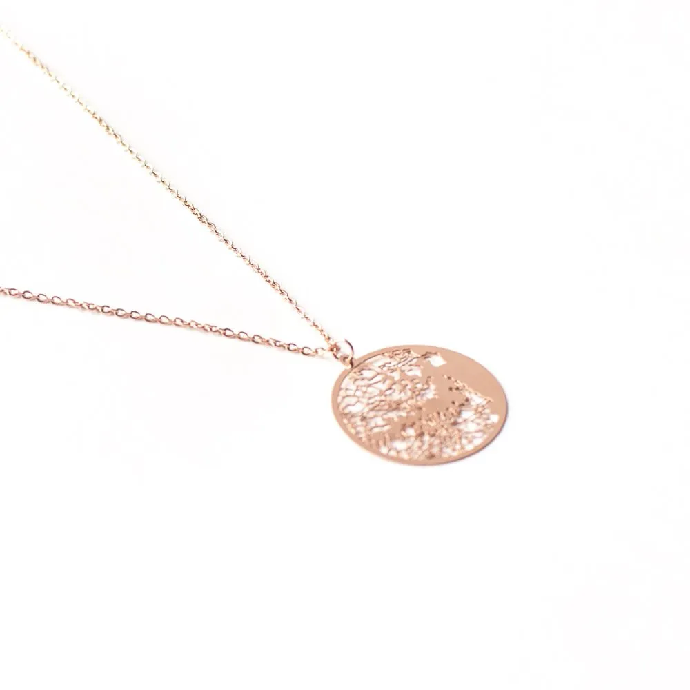 Sydney Rose Gold - City Map Necklace
