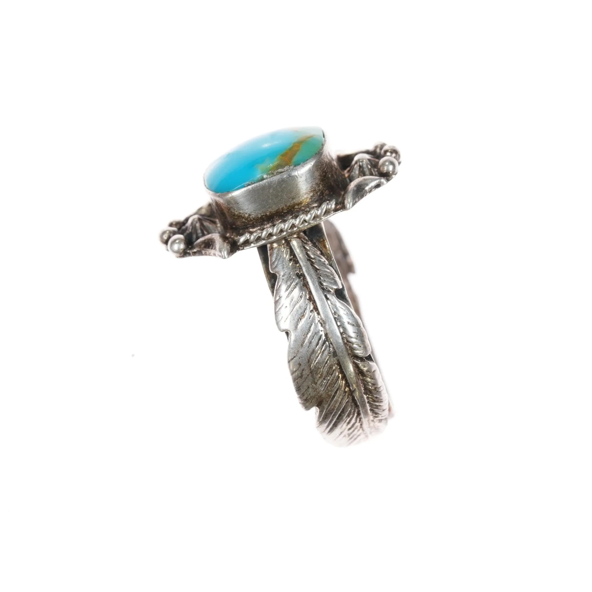 sz7 Running Bear Shop sterling ring with turquoise