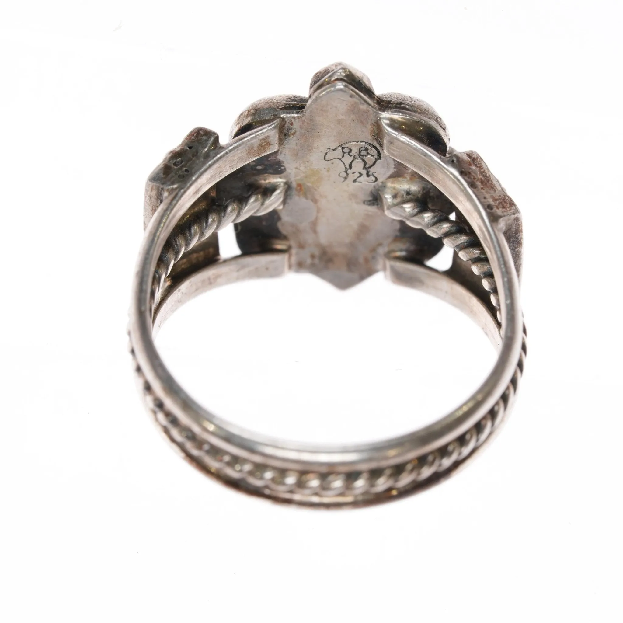 sz8.5 Running Bear Shop sterling ring with Sleeping Beauty turquoise