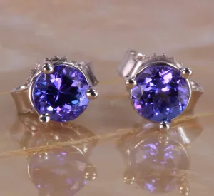 Tanzanite Earrings .55 Carat Intense Color