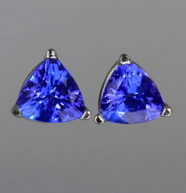Tanzanite Trilliant Earrings 1.83 Carats