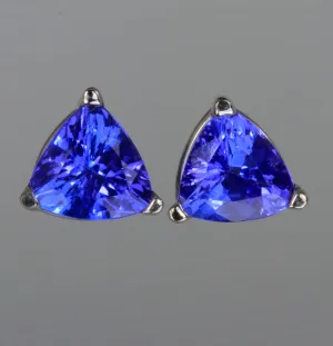 Tanzanite Trilliant Earrings 1.83 Carats