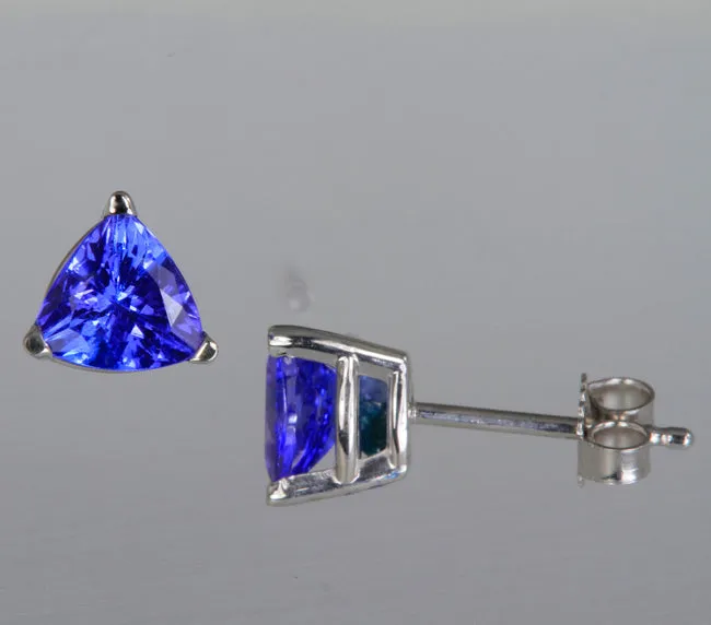 Tanzanite Trilliant Earrings 1.83 Carats