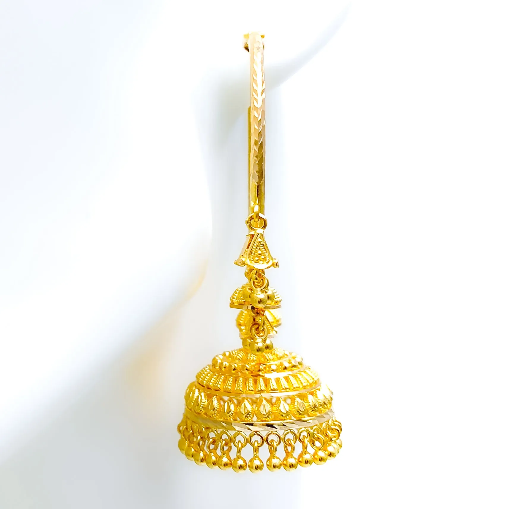 Tasteful Traditional 22K Gold Multi Chandelier Bali