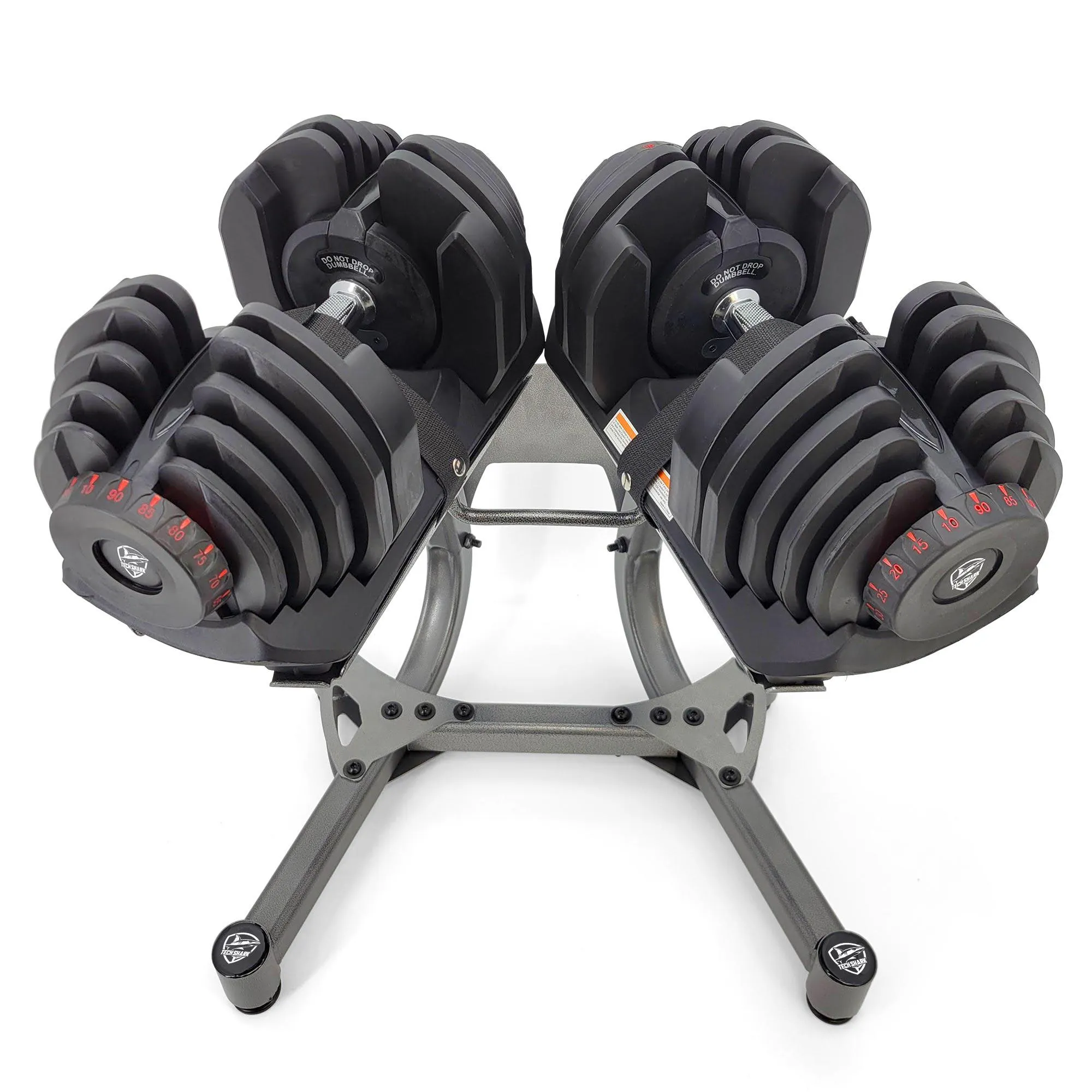 TechShark™ Adjustable Dumbbell Weight Set Fitness Training 90 LB Dumbbell