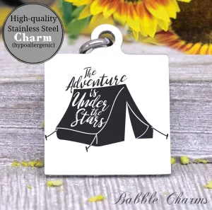 The adventure under the stars, explore, explore charm, adventure charm, Steel charm 20mm very high quality..Perfect for DIY projects