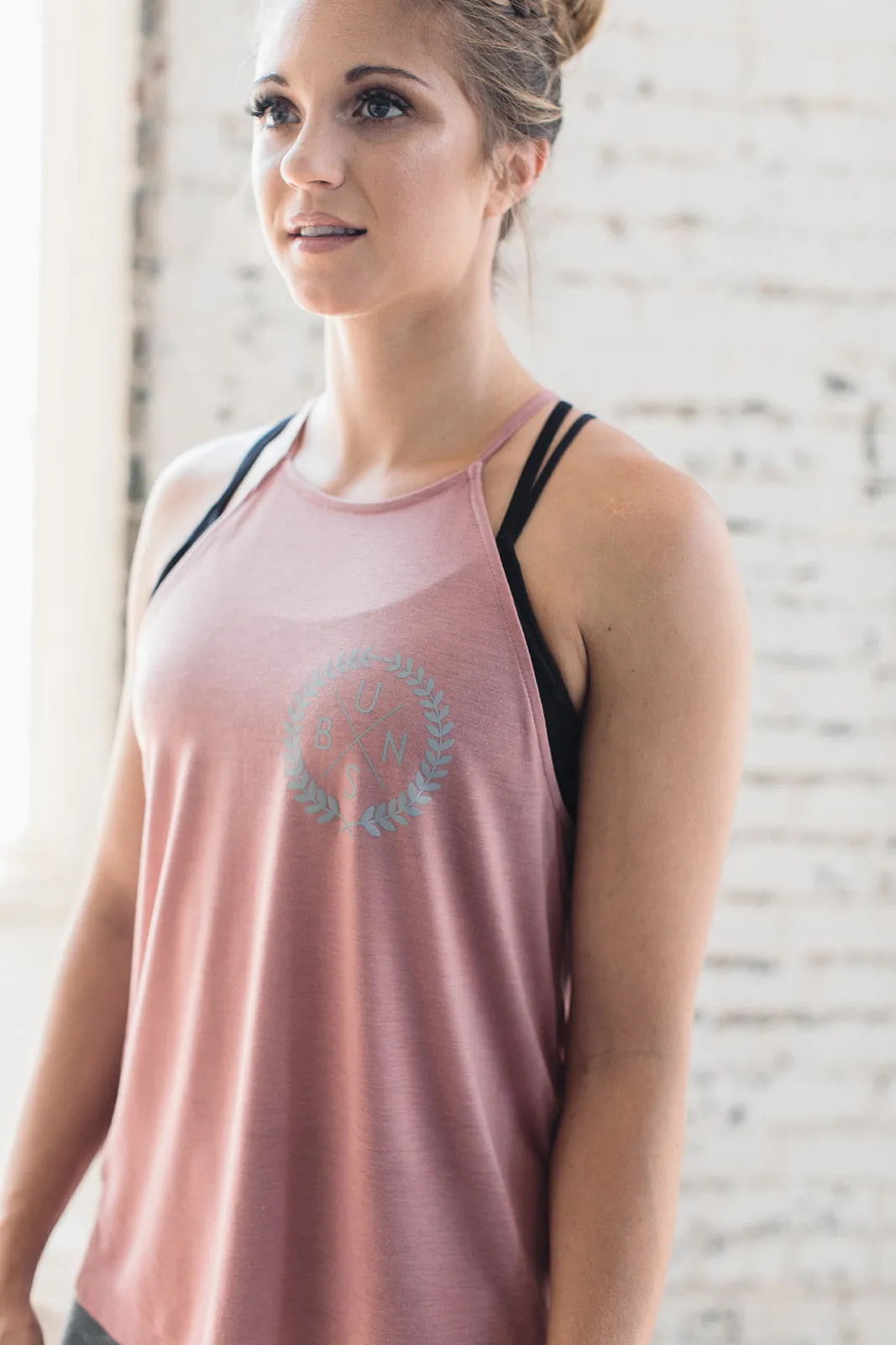 The Crest High Neck Tank - Mauve
