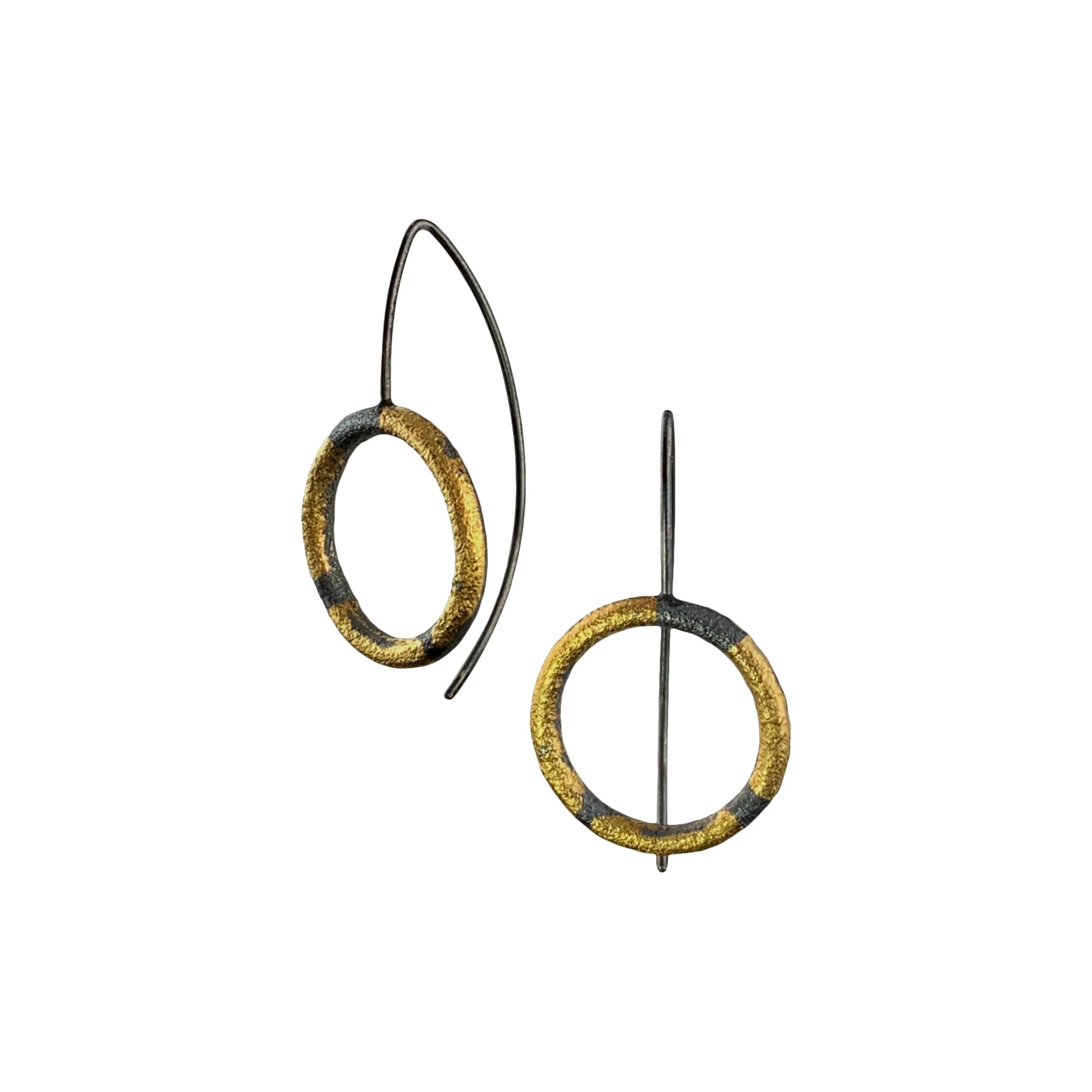 Tiny Pompeii Circle Earrings