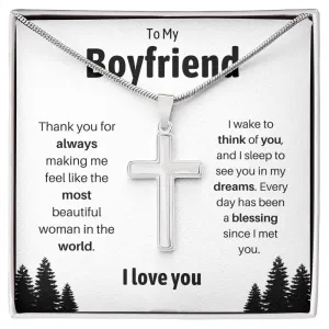 To My Boyfriend Cross Necklace