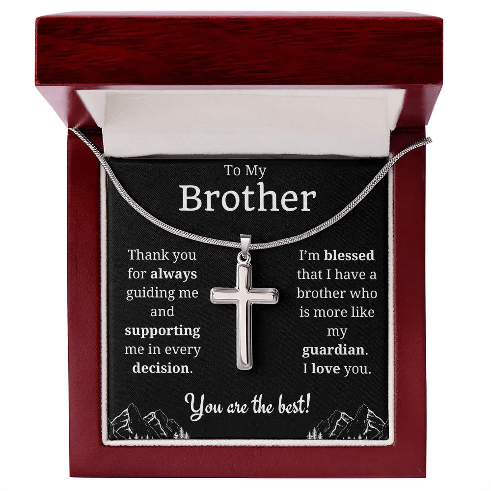 To My Brother Cross Necklace