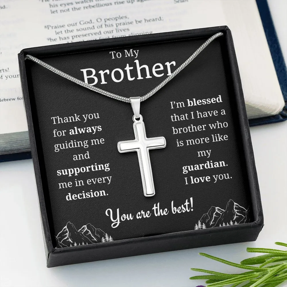 To My Brother Cross Necklace