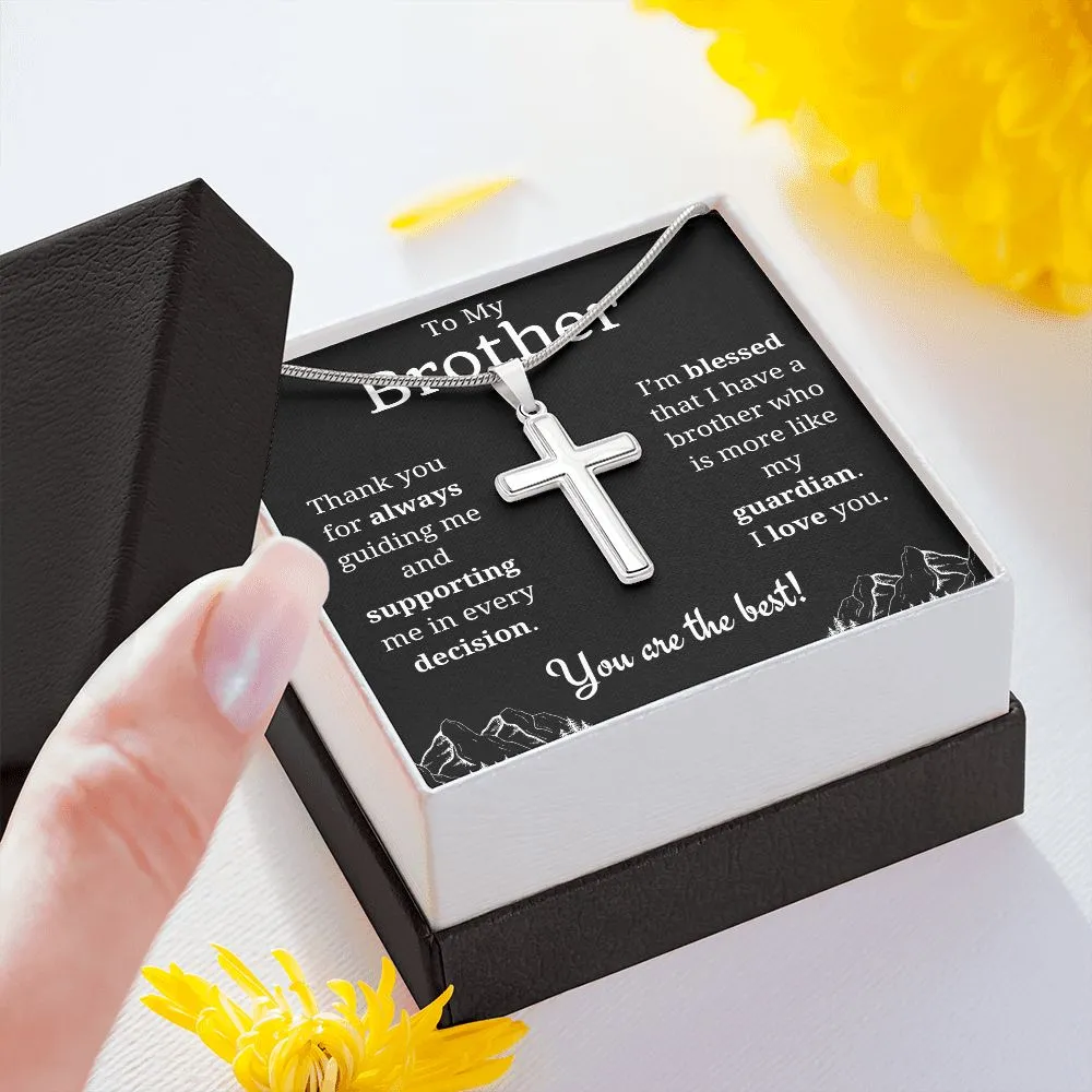 To My Brother Cross Necklace