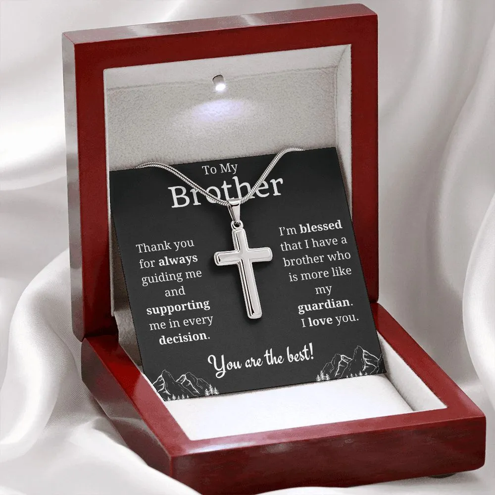 To My Brother Cross Necklace