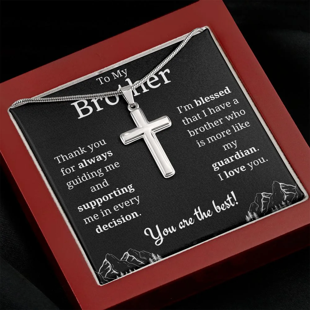 To My Brother Cross Necklace