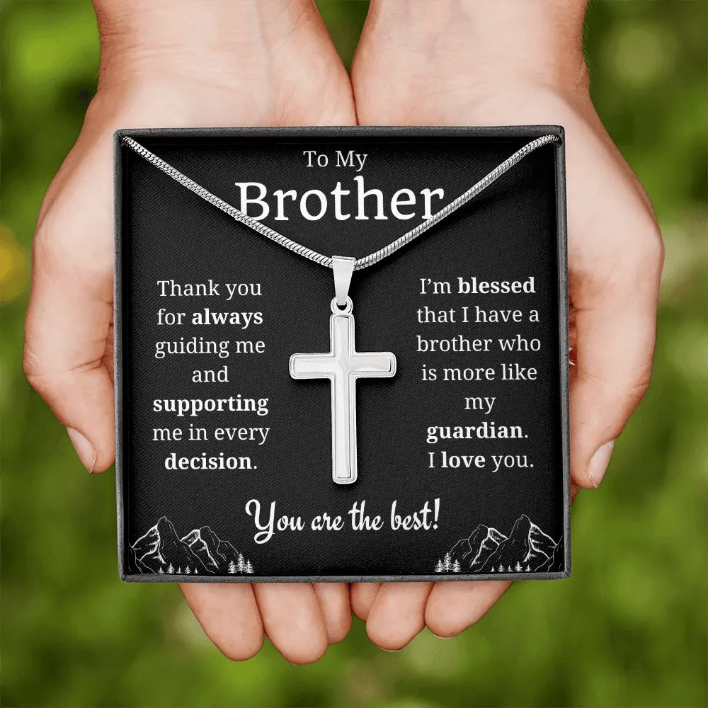 To My Brother Cross Necklace