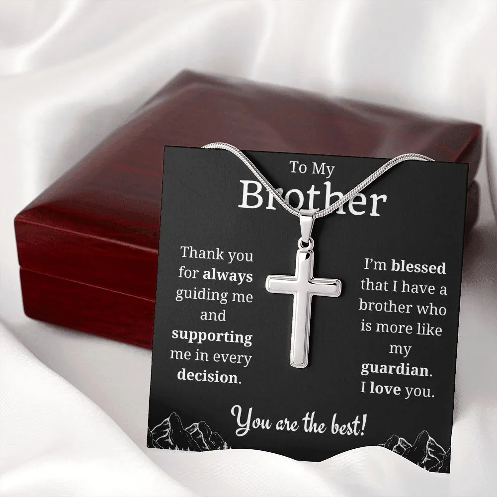 To My Brother Cross Necklace