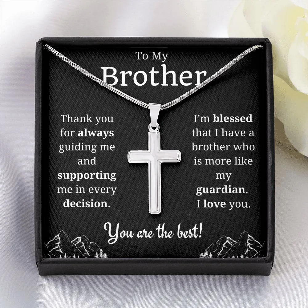 To My Brother Cross Necklace