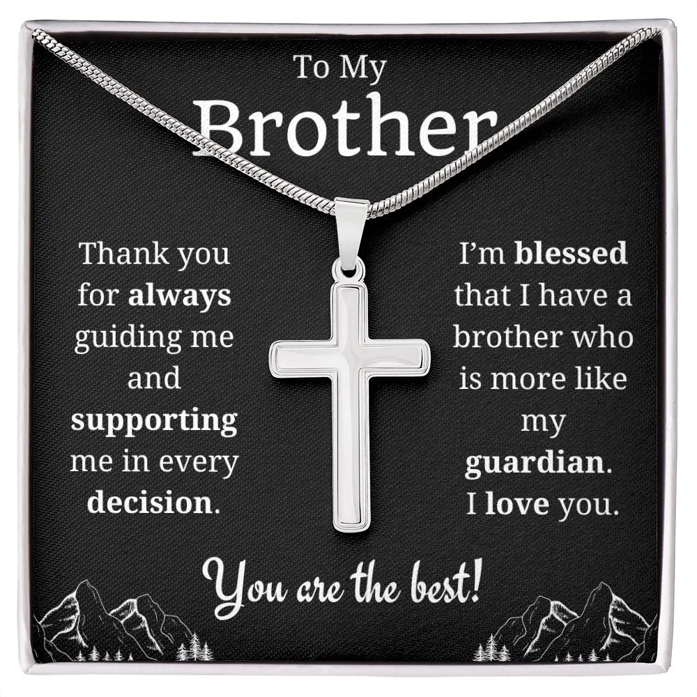 To My Brother Cross Necklace