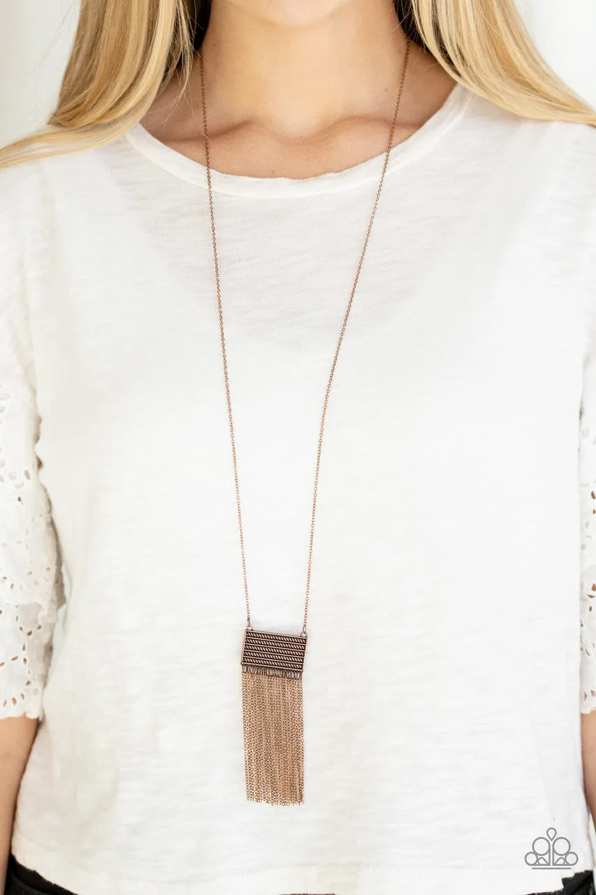 Totally Tassel Copper Paparazzi Necklace