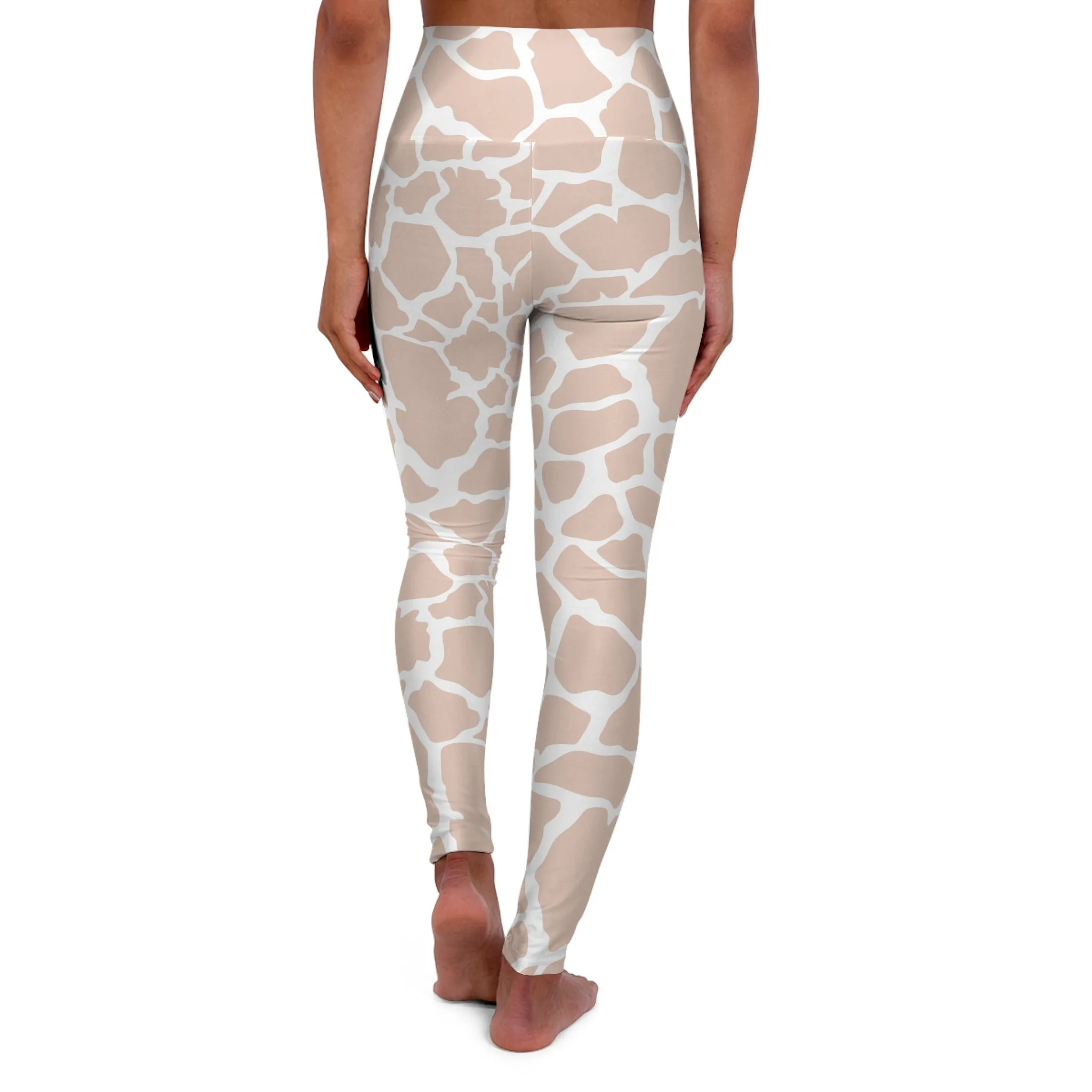 Trendy High Waisted Yoga Leggings - Giraffe Print Activewear