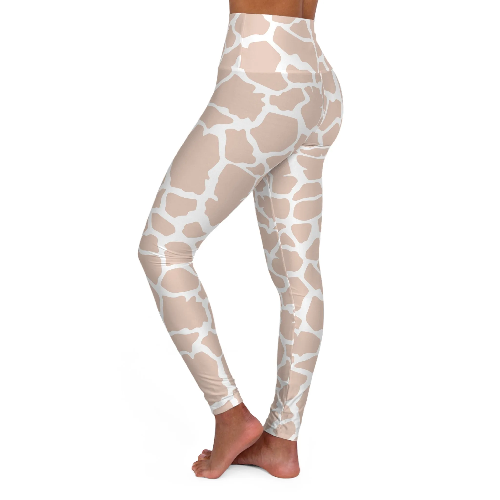 Trendy High Waisted Yoga Leggings - Giraffe Print Activewear