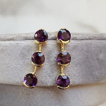 Trifecta Amethyst Dangle Earrings