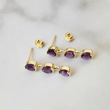 Trifecta Amethyst Dangle Earrings