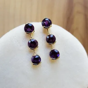 Trifecta Amethyst Dangle Earrings