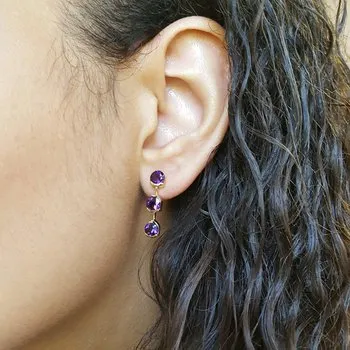 Trifecta Amethyst Dangle Earrings