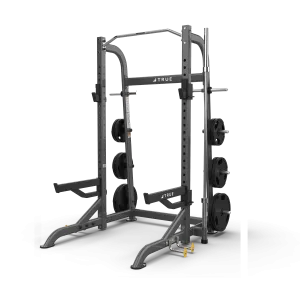 True Fitness XFW Half Rack with plate holders Charcoal