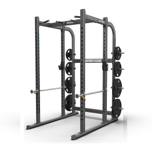 True Fitness XFW Power Rack with plate holders Charcoal