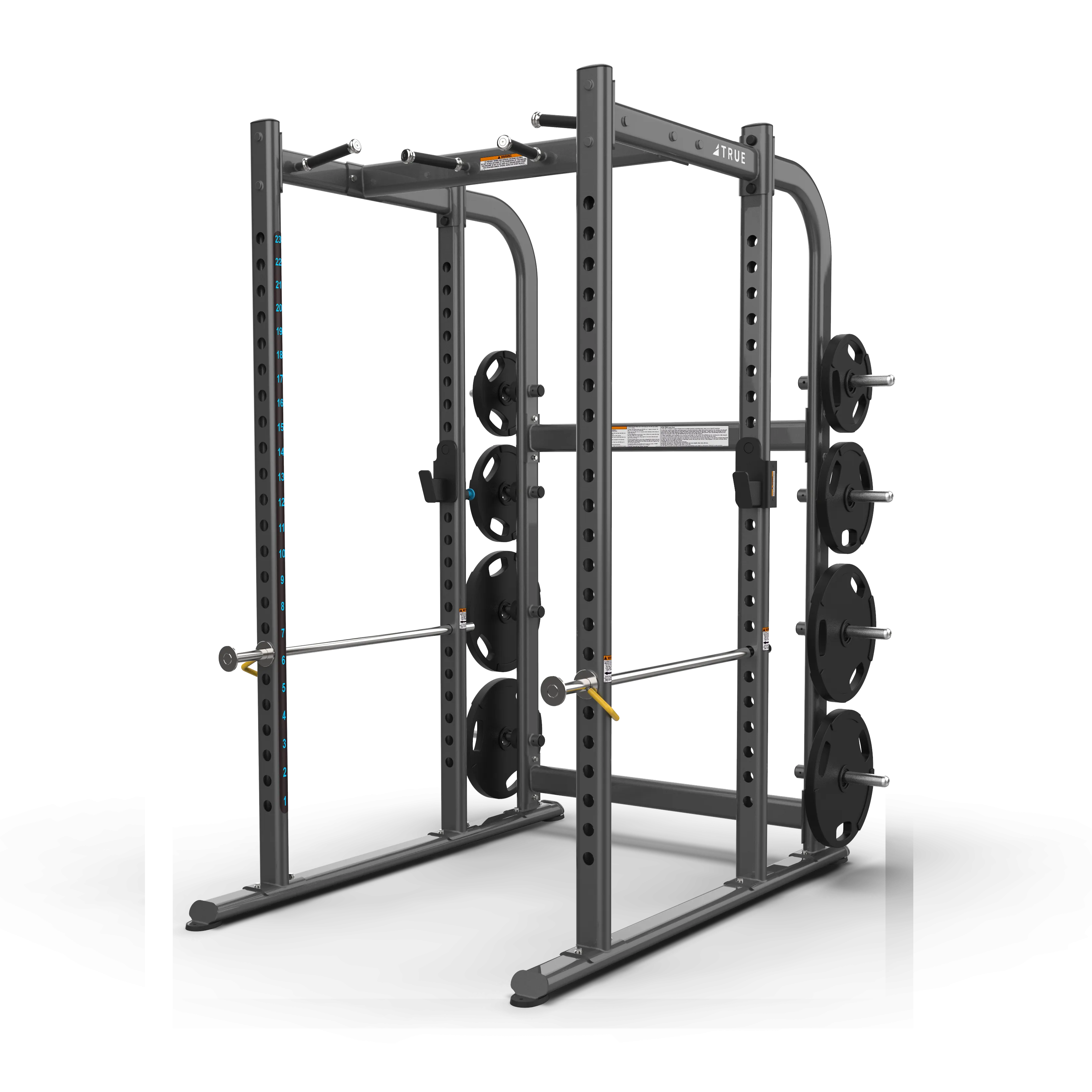 True Fitness XFW Power Rack with plate holders Charcoal