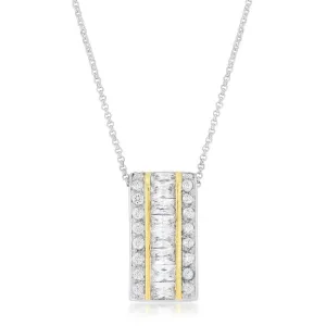 Two-Tone Three Row Hoop Pendant